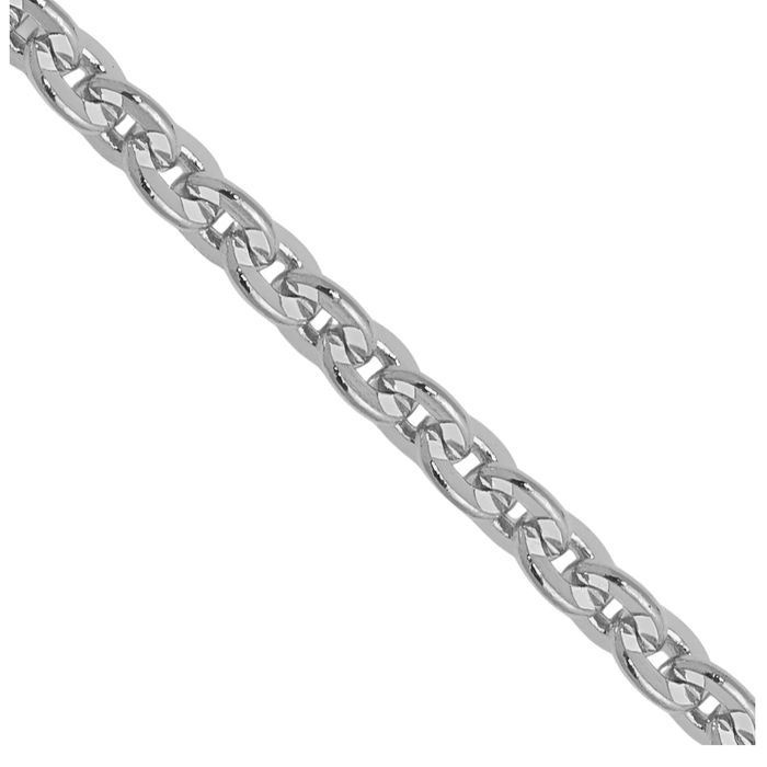 14K Solid White Gold 1.95mm Cable Rolo Link Chain Belcher Necklace