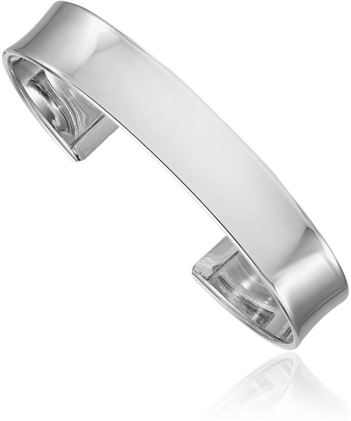 14K Solid White Gold 10.4mm Cuff Bracelet