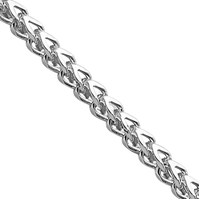 14K Solid White Gold 1mm Franco Link Chain Necklace