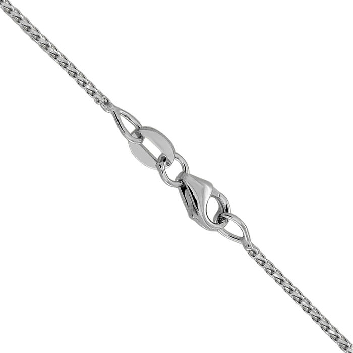 14K Solid White Gold 1mm Franco Link Chain Necklace