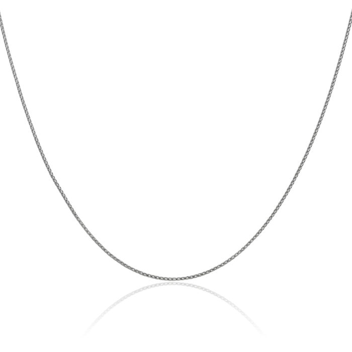 14K Solid White Gold 1mm Franco Link Chain Necklace