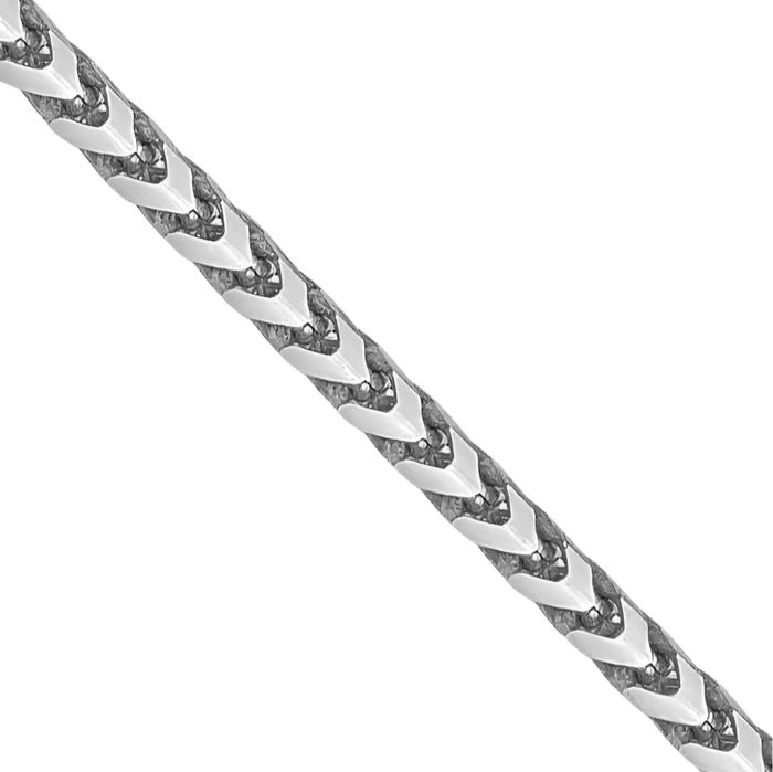 14K Solid White Gold 1mm Franco Link Chain Necklace