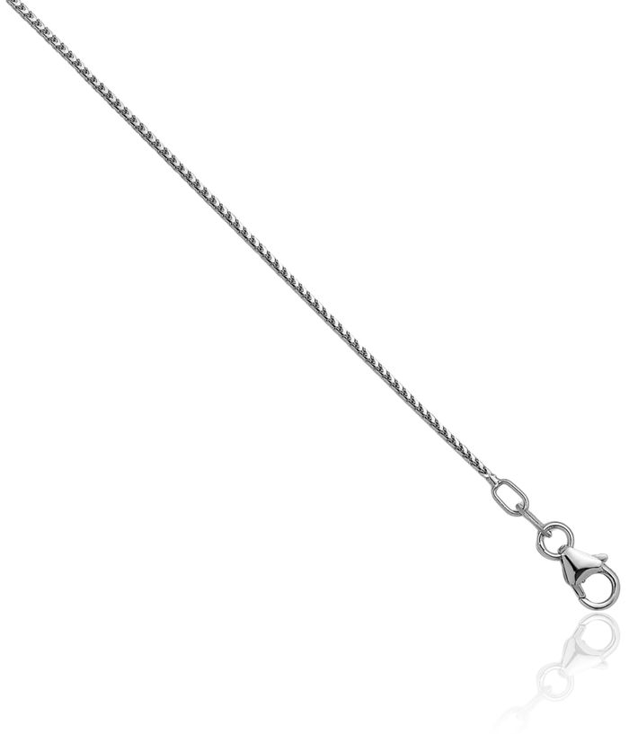 14K Solid White Gold 1mm Franco Link Chain Necklace