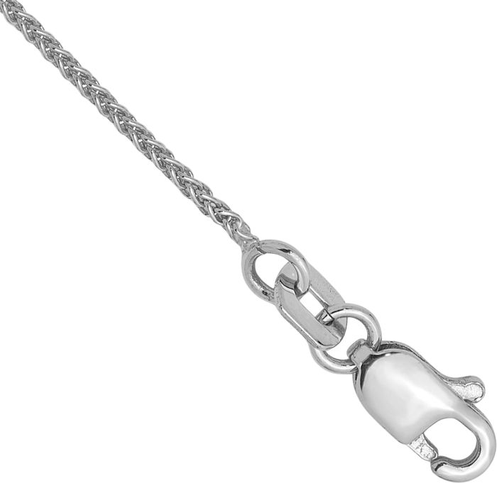 14K Solid White Gold 1mm Spiga Wheat Link Chain Anklet Summer Beach Foot Ankle Bracelet