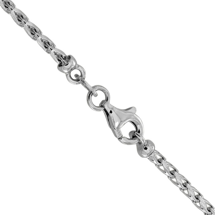 14K Solid White Gold 2.1mm Franco Link Chain Necklace