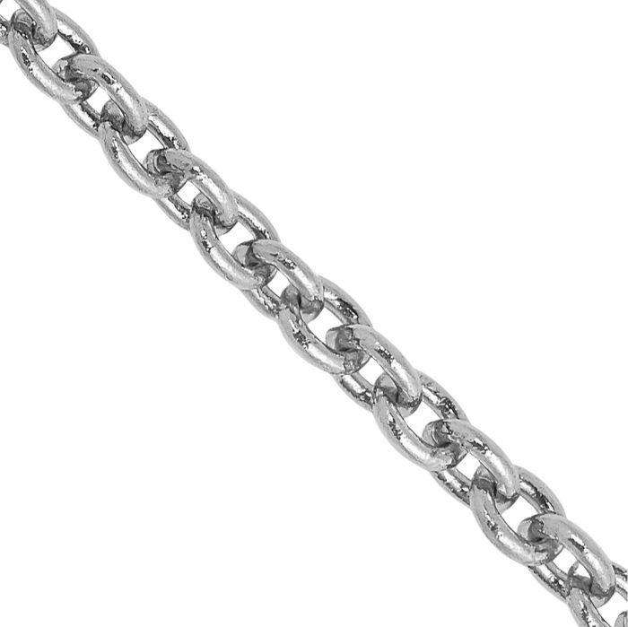 14K Solid White Gold 2.2mm Forzantine Cable Rolo Link Chain Belcher Necklace