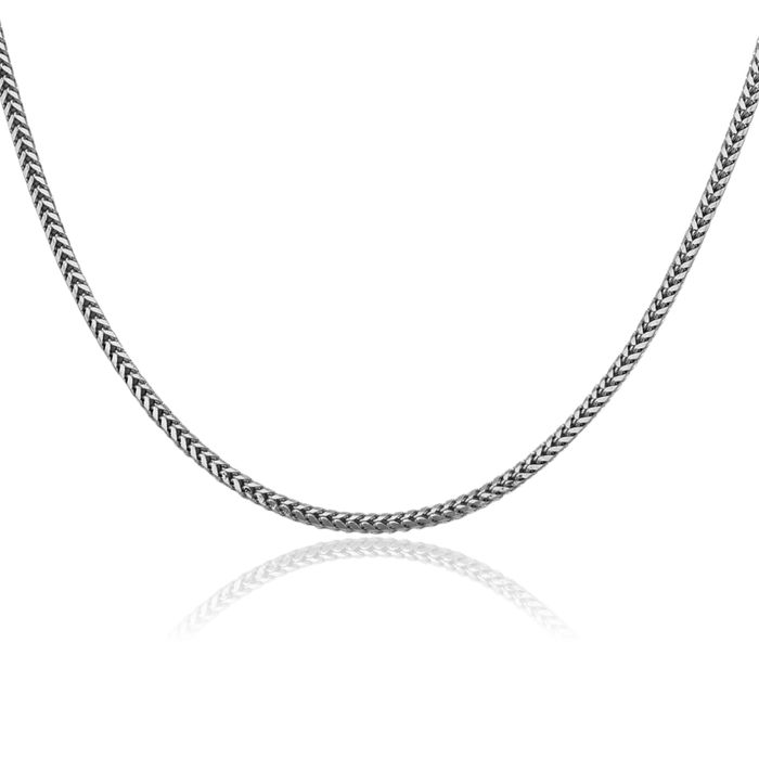 14K Solid White Gold 2.3mm Franco Link Chain Necklace