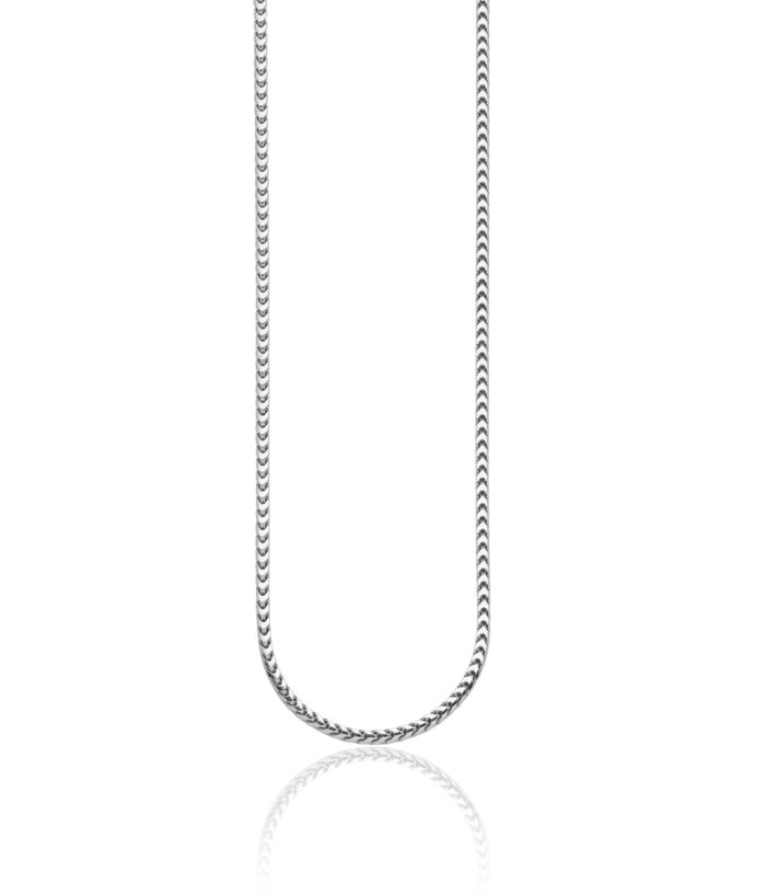 14K Solid White Gold 2.4mm Franco Link Chain Necklace