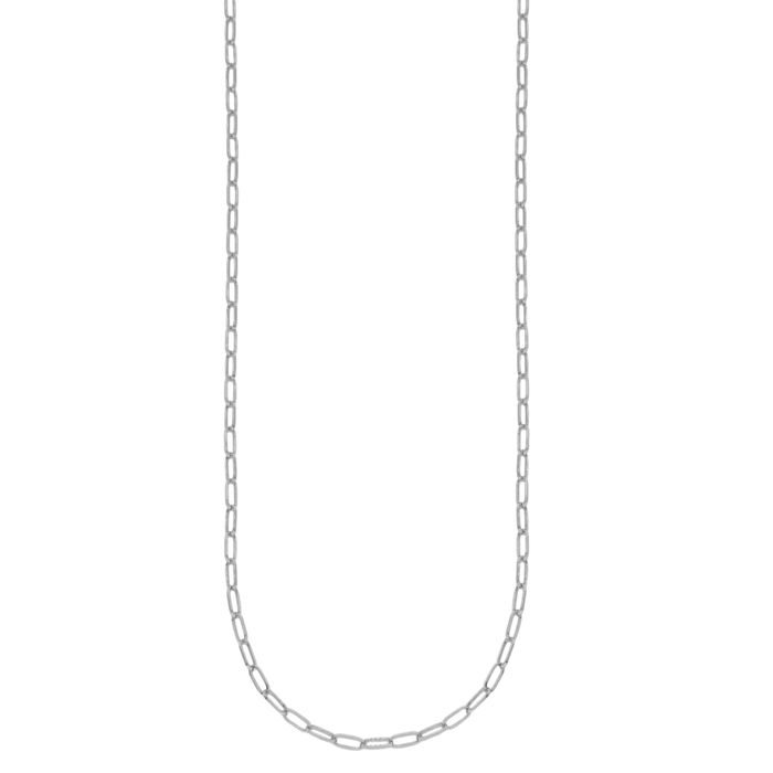 14K Solid White Gold 2.4mm Oval Cable Rolo Link Chain Belcher Necklace