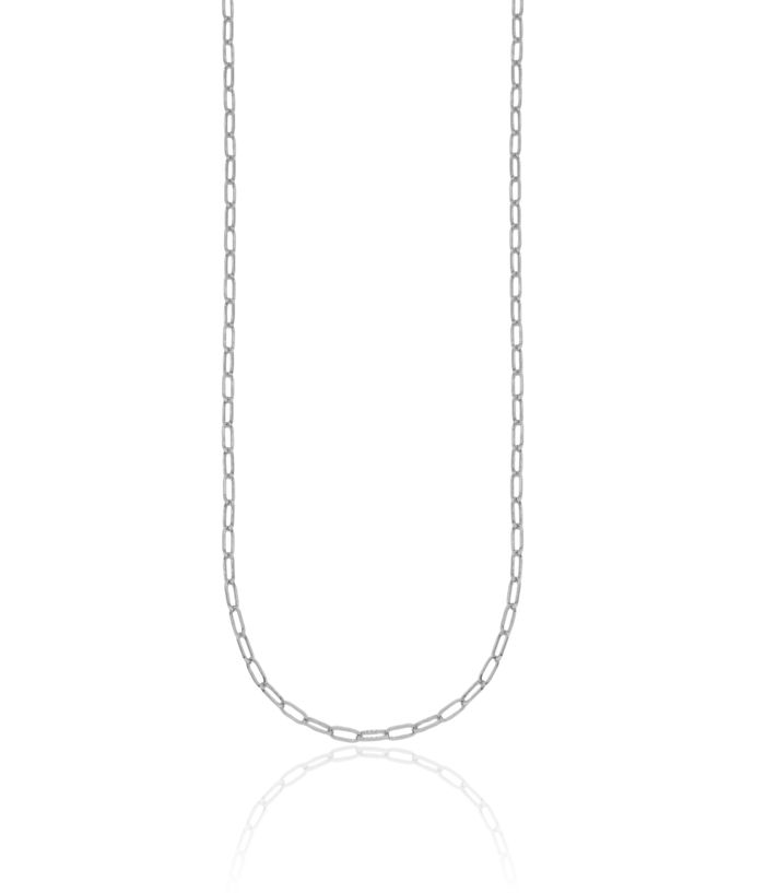 14K Solid White Gold 2.4mm Oval Cable Rolo Link Chain Belcher Necklace