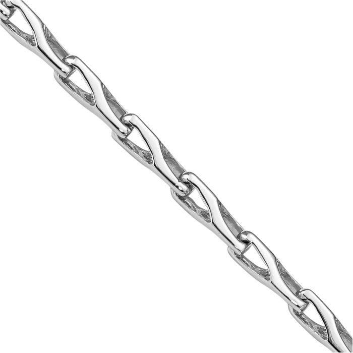 14K Solid White Gold 2.75mm Link Chain Bracelet