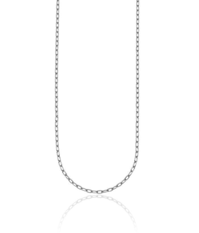 14K Solid White Gold 2.9mm Oval Cable Rolo Link Chain Belcher Necklace