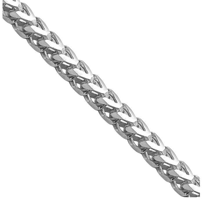 14K Solid White Gold 2mm Franco Link Chain Necklace