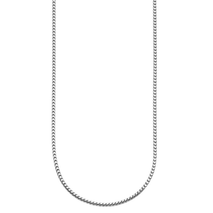 14K Solid White Gold 2mm Franco Link Chain Necklace