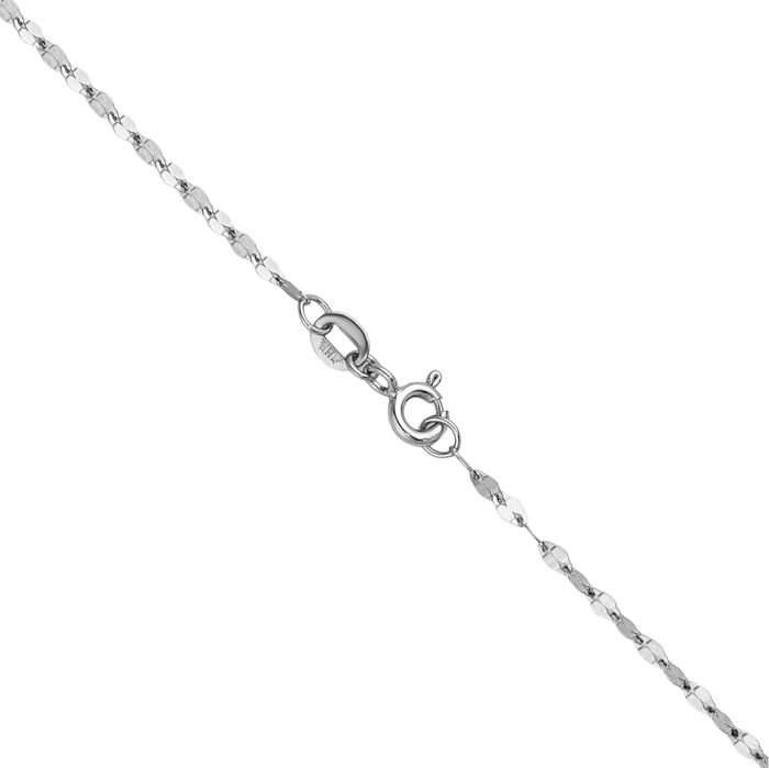 14K Solid White Gold 2mm Link Chain Necklace