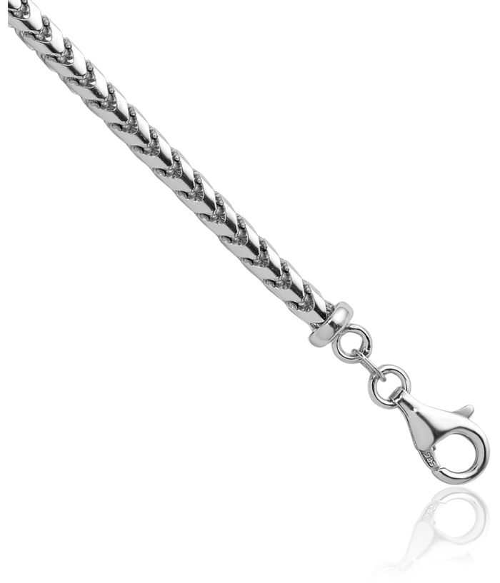 14K Solid White Gold 3.7mm Franco Link Chain Necklace