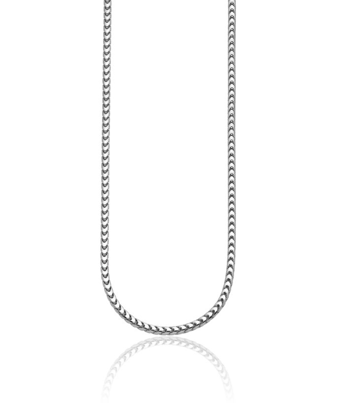 14K Solid White Gold 3.7mm Franco Link Chain Necklace