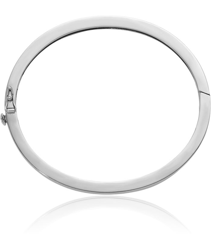 14K Solid White Gold 3.8mm Bangle Bracelet