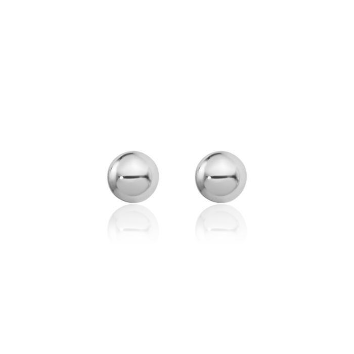 14K Solid White Gold 3mm Ball Stud Earrings