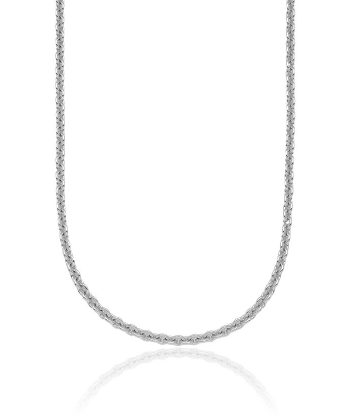 14K Solid White Gold 3mm Cable Rolo Link Chain Belcher Necklace