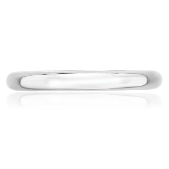 10K Solid White Gold 3mm Comfort Fit Plain Classic Wedding Band Ring