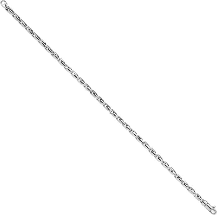 14K Solid White Gold 3mm Link Chain Bracelet