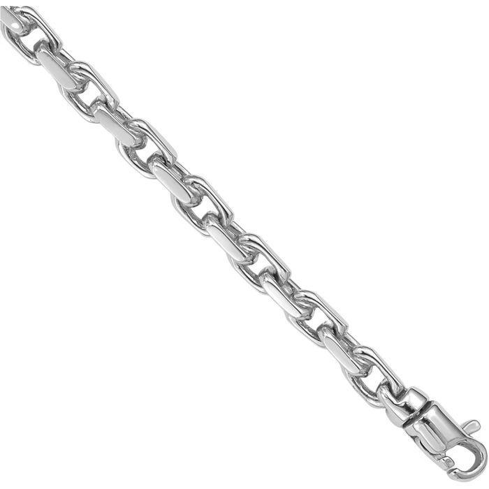 14K Solid White Gold 4.2mm Link Chain Bracelet