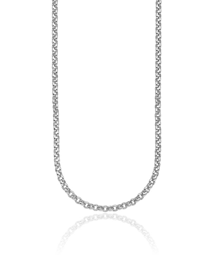 14K Solid White Gold 4.3mm Cable Rolo Link Chain Belcher Necklace