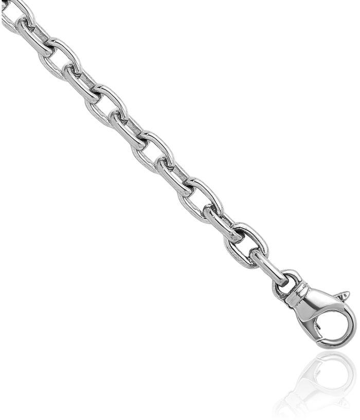 14K Solid White Gold 4.7mm Cable Rolo Link Chain Belcher Necklace