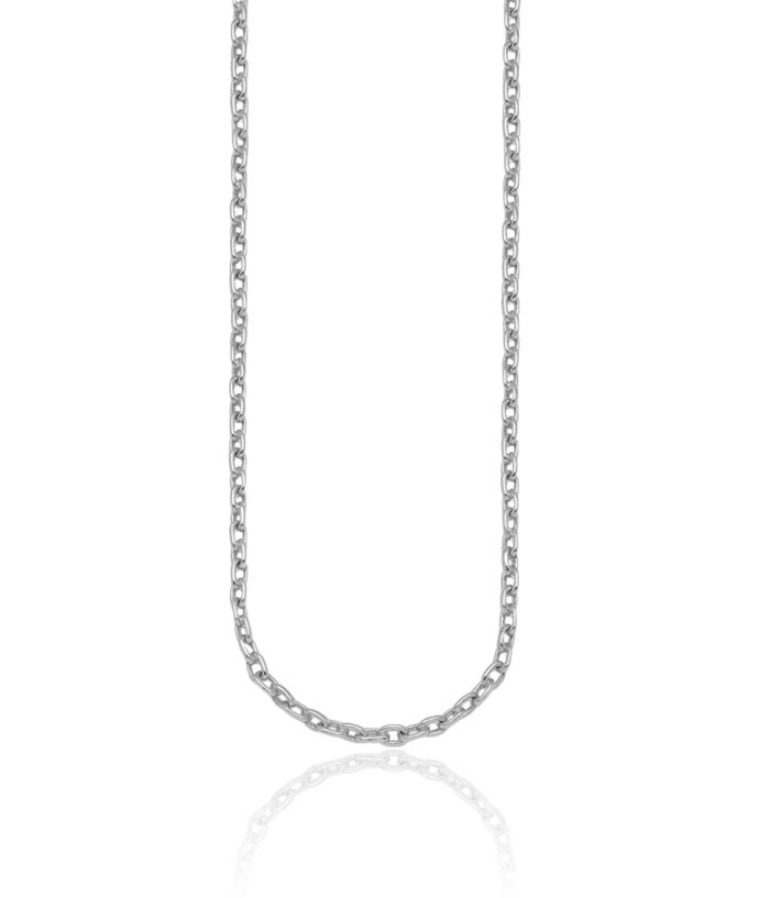 14K Solid White Gold 4.7mm Cable Rolo Link Chain Belcher Necklace