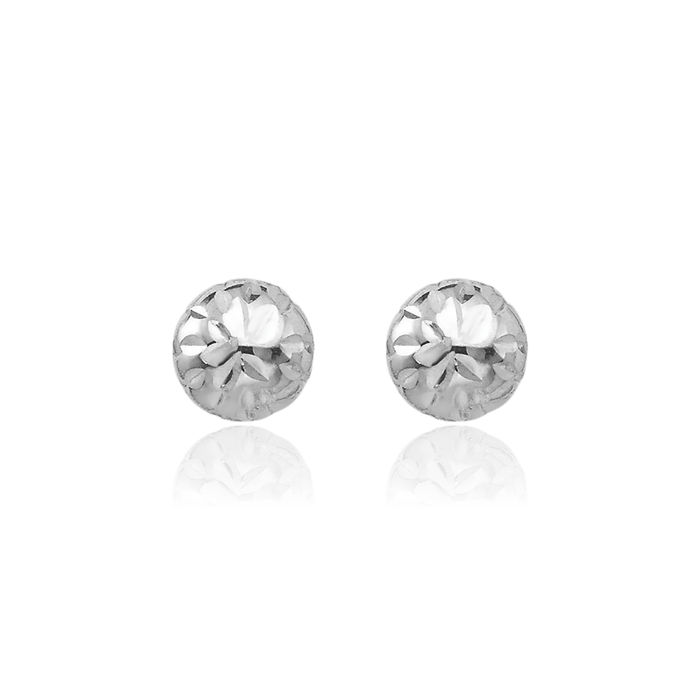 14K Solid White Gold 4m Ball Stud Earrings