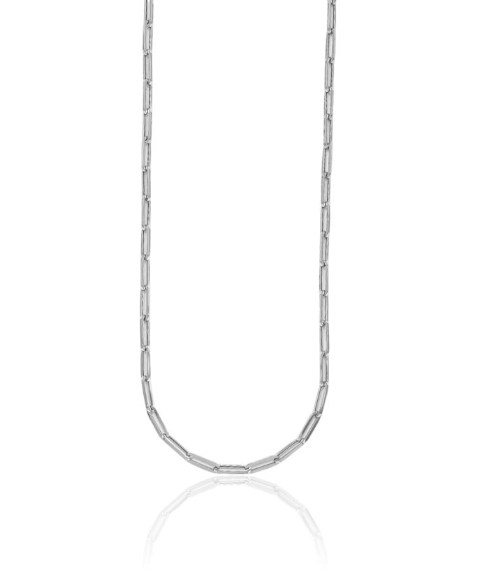 14K Solid White Gold 4mm Paperclip Cable Rolo Link Chain Belcher Necklace