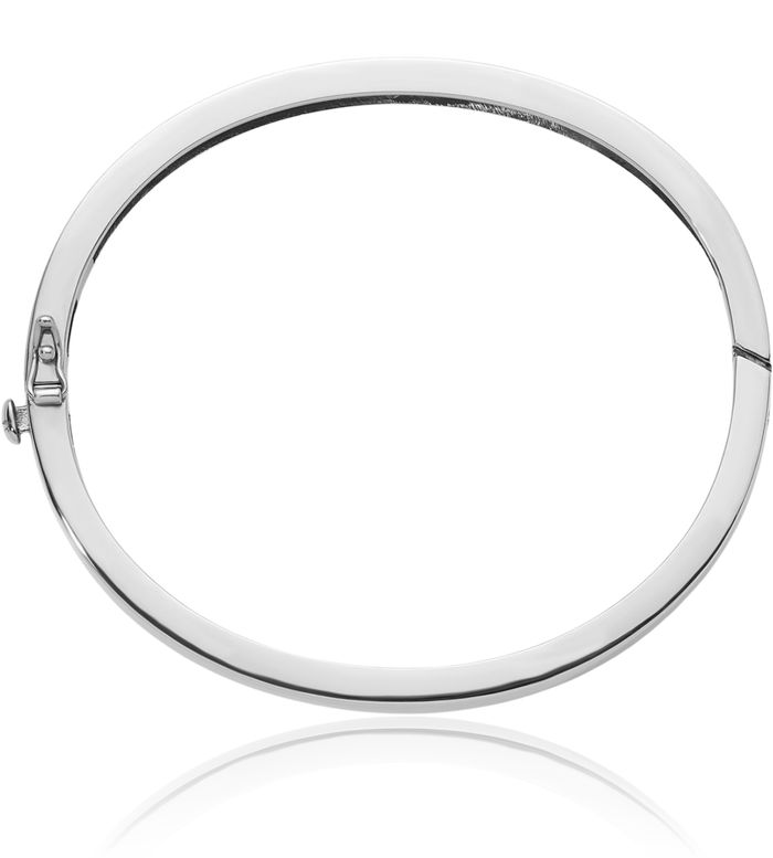 14K Solid White Gold 5.2mm Bangle Bracelet