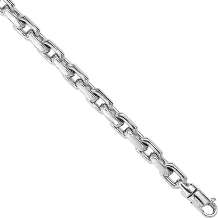 14K Solid White Gold 5.4mm Link Chain Bracelet