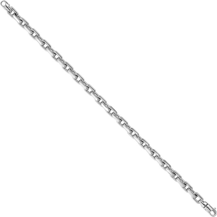 14K Solid White Gold 5.4mm Link Chain Bracelet