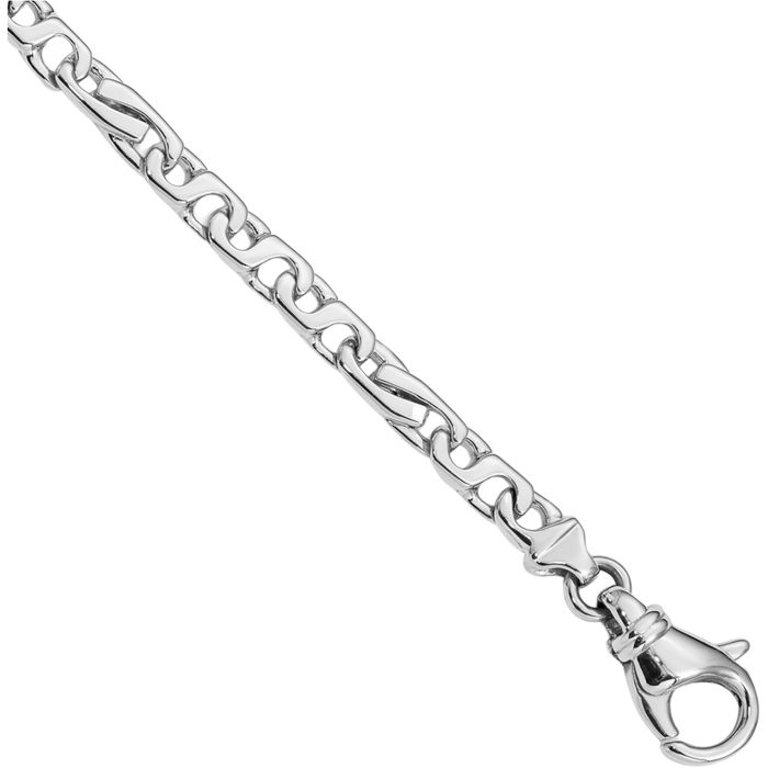 14K Solid White Gold 5.8mm Link Chain Bracelet