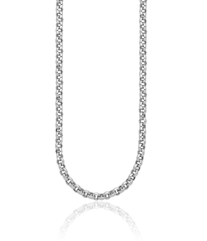 14K Solid White Gold 5mm Cable Rolo Link Chain Belcher Necklace