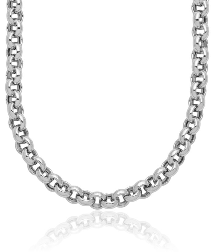 14K Solid White Gold 5mm Cable Rolo Link Chain Belcher Necklace