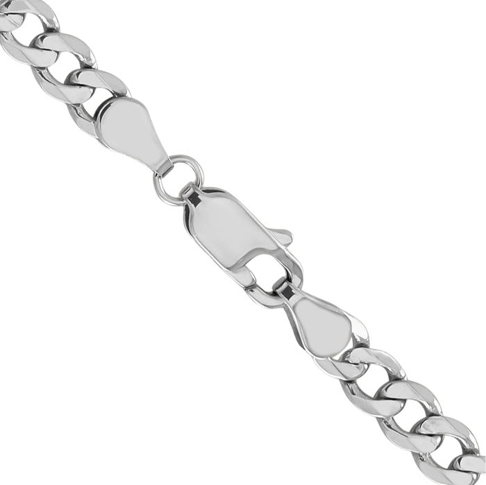 14K Solid White Gold 5mm Figaro Link Chain Necklace