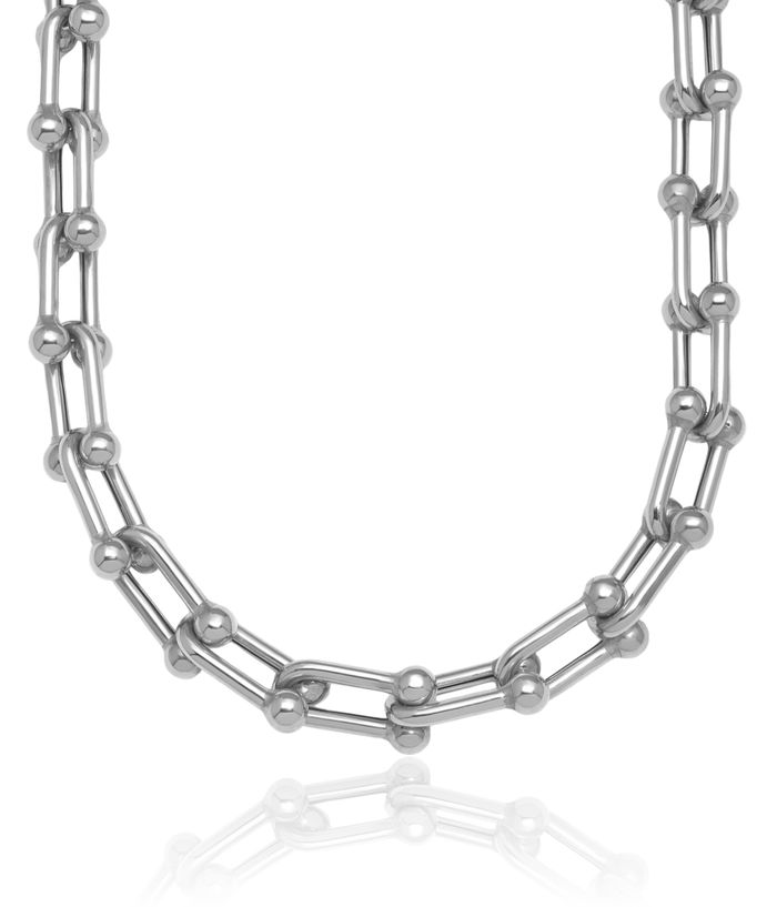 14K Solid White Gold 7mm Anchor Mariner Link Chain Necklace