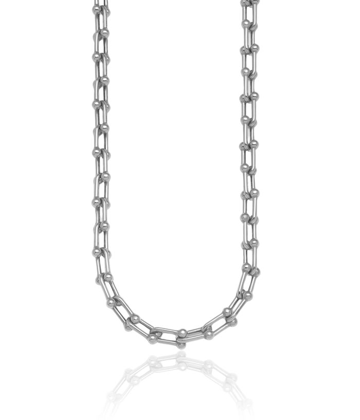 14K Solid White Gold 7mm Anchor Mariner Link Chain Necklace