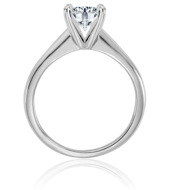 14K Solid White Gold 9mm Square Cushion-Cut Moissanite Solitaire Engagement Ring