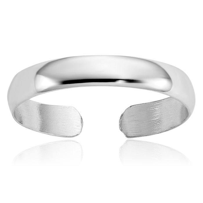 14K Solid White Gold Adjustable Toe Ring Open Midi Band Summer Beach Jewelry