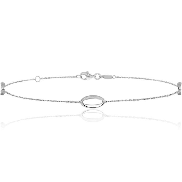 14K Solid White Gold Anklet Summer Beach Foot Ankle Bracelet