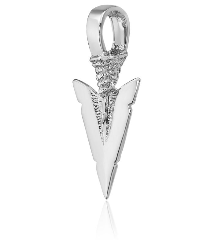 14K Solid White Gold Arrowhead Necklace Chain Pendant Charm