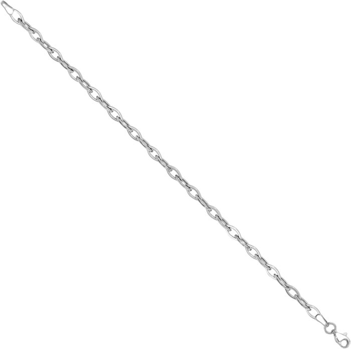 14K Solid White Gold Chain Bracelet