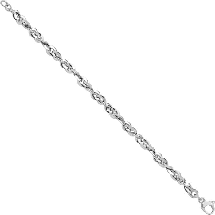 14K Solid White Gold Chain Bracelet