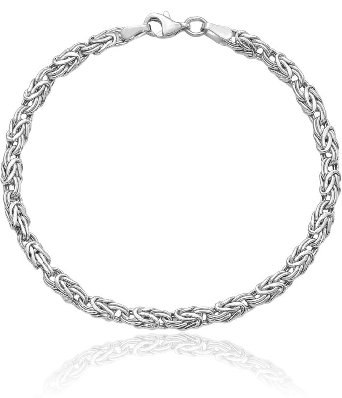 14K Solid White Gold Chain Bracelet