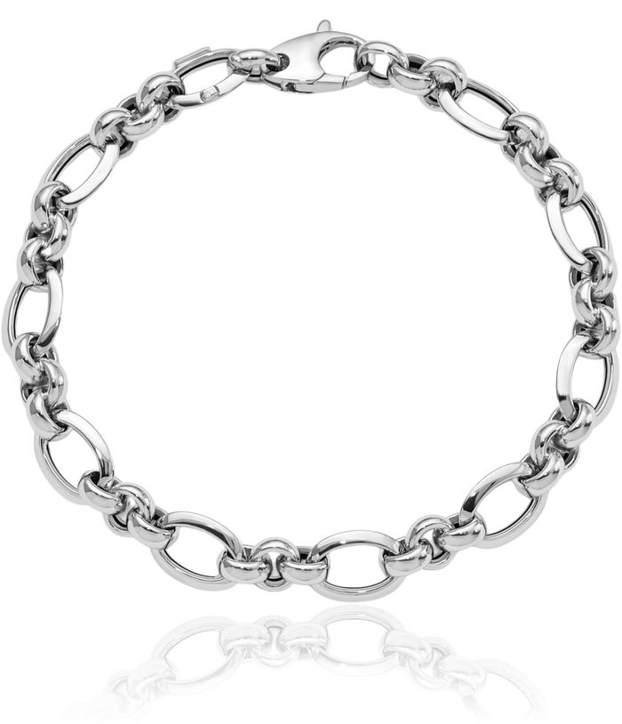 14K Solid White Gold Chain Bracelet