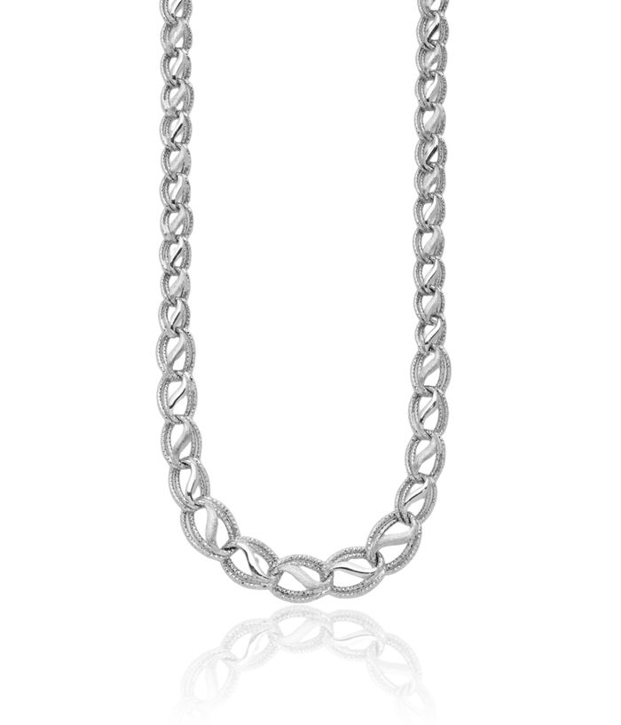 14K Solid White Gold Chain Necklace